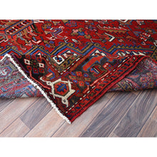 Load image into Gallery viewer, 8&#39;x11&#39; Sox Red, Vintage and Semi Antique Persian Heriz With Geometric Pattern, Good Condition, Even Wear, Organic Wool, Hand Knotted, Sides and Ends Professionally Secured, Cleaned, Oriental Rug FWR515568