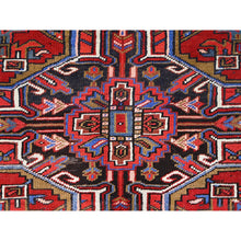 Load image into Gallery viewer, 8&#39;x11&#39; Sox Red, Vintage and Semi Antique Persian Heriz With Geometric Pattern, Good Condition, Even Wear, Organic Wool, Hand Knotted, Sides and Ends Professionally Secured, Cleaned, Oriental Rug FWR515568