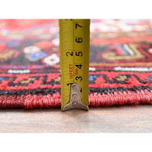 Load image into Gallery viewer, 8&#39;x11&#39; Sox Red, Vintage And Semi Antique Persian Heriz With Geometric Pattern, Good Condition, Even Wear, Organic Wool, Hand Knotted, Sides And Ends Professionally Secured, Cleaned, Oriental Rug FWR515568