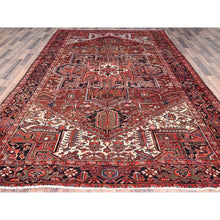 Load image into Gallery viewer, 8&#39;x12&#39;2&quot; Rosewood Red, 100% Wool, Hand Knotted, Semi Antique Persian Heriz, Evenly Worn, Professionally Clean, Sides and Ends Secured, Oriental Rug FWR515598