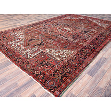 Load image into Gallery viewer, 8&#39;x12&#39;2&quot; Rosewood Red, 100% Wool, Hand Knotted, Semi Antique Persian Heriz, Evenly Worn, Professionally Clean, Sides and Ends Secured, Oriental Rug FWR515598