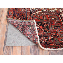 Load image into Gallery viewer, 8&#39;x12&#39;2&quot; Rosewood Red, 100% Wool, Hand Knotted, Semi Antique Persian Heriz, Evenly Worn, Professionally Clean, Sides and Ends Secured, Oriental Rug FWR515598