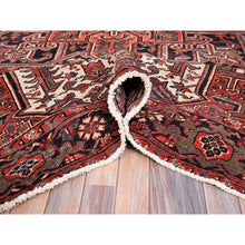 Load image into Gallery viewer, 8&#39;x12&#39;2&quot; Rosewood Red, 100% Wool, Hand Knotted, Semi Antique Persian Heriz, Evenly Worn, Professionally Clean, Sides and Ends Secured, Oriental Rug FWR515598