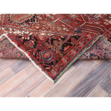 Load image into Gallery viewer, 8&#39;x12&#39;2&quot; Rosewood Red, 100% Wool, Hand Knotted, Semi Antique Persian Heriz, Evenly Worn, Professionally Clean, Sides and Ends Secured, Oriental Rug FWR515598