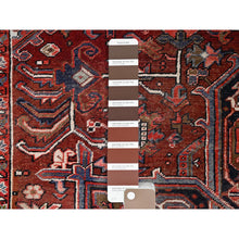 Load image into Gallery viewer, 8&#39;x12&#39;2&quot; Rosewood Red, 100% Wool, Hand Knotted, Semi Antique Persian Heriz, Evenly Worn, Professionally Clean, Sides and Ends Secured, Oriental Rug FWR515598