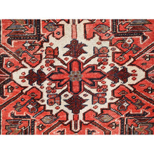 Load image into Gallery viewer, 8&#39;x12&#39;2&quot; Rosewood Red, 100% Wool, Hand Knotted, Semi Antique Persian Heriz, Evenly Worn, Professionally Clean, Sides and Ends Secured, Oriental Rug FWR515598