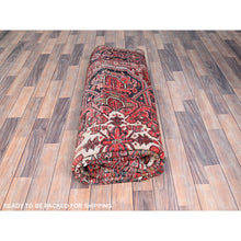 Load image into Gallery viewer, 8&#39;x12&#39;2&quot; Rosewood Red, 100% Wool, Hand Knotted, Semi Antique Persian Heriz, Evenly Worn, Professionally Clean, Sides and Ends Secured, Oriental Rug FWR515598