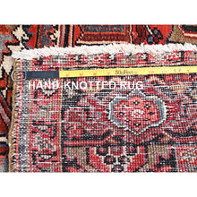 Load image into Gallery viewer, 8&#39;x12&#39;2&quot; Rosewood Red, 100% Wool, Hand Knotted, Semi Antique Persian Heriz, Evenly Worn, Professionally Clean, Sides and Ends Secured, Oriental Rug FWR515598