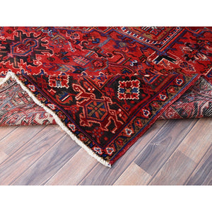 8'x10'8" Airbnb Red, Vintage Persian Heriz, Good condition, Cleaned, Abrash, Sides and Ends Professionally Secured, Hand Knotted, Oriental Rug FWR515610