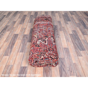 8'x10'8" Airbnb Red, Vintage Persian Heriz, Good condition, Cleaned, Abrash, Sides and Ends Professionally Secured, Hand Knotted, Oriental Rug FWR515610