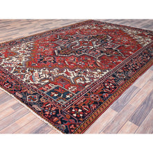 Load image into Gallery viewer, 7&#39;9&quot;x11&#39;1&quot; Husker Red, Semi Antique Persian Heriz, Hand Knotted, Pure Wool, Great Condition, Sides And Ends Professionally Secured, Cleaned, Oriental Rug FWR515622