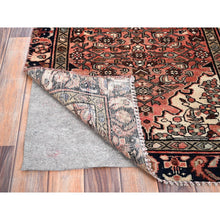 Load image into Gallery viewer, 2&#39;9&quot;x9&#39;4&quot; Rose Pink With Raven Black Border, Natural Wool Hand Knotted Old Persian Hussainabad With Great Condition, Evenly Worn, Cleared, Sides and Ends Professionally Secured, Wide Runner Oriental Rug FWR515784