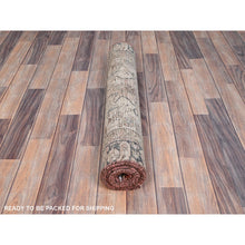 Load image into Gallery viewer, 2&#39;9&quot;x9&#39;4&quot; Rose Pink With Raven Black Border, Natural Wool Hand Knotted Old Persian Hussainabad With Great Condition, Evenly Worn, Cleared, Sides and Ends Professionally Secured, Wide Runner Oriental Rug FWR515784