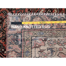 Load image into Gallery viewer, 2&#39;9&quot;x9&#39;4&quot; Rose Pink With Raven Black Border, Natural Wool Hand Knotted Old Persian Hussainabad With Great Condition, Evenly Worn, Cleared, Sides and Ends Professionally Secured, Wide Runner Oriental Rug FWR515784