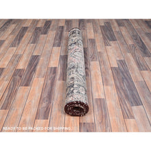 Load image into Gallery viewer, 3&#39;7&quot;x9&#39;2&quot; Dusted Clay Pink, Abrash Vintage Persian Hamadan Cropped Thin, Hand Knotted Soft Wool, Cleaned, Sides and Ends Secured, Wide Runner Oriental Evenly Worn Rug FWR515820