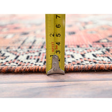 Load image into Gallery viewer, 3&#39;7&quot;x6&#39; Burnt Henna Brown, Semi Antique Persian Baluch Village Design, Vibrant Wool, Hand Knotted Evenly Worn Distressed Look, Sides And Ends Professionally Secured, Cleaned, Cropped Thin Great Condition, Oriental Rug FWR515844