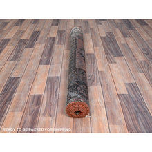 Load image into Gallery viewer, 4&#39;x6&#39;8&quot; Bombay Brown, Old Abrash Persian Baluch Village Design, Hand Knotted Evenly Worn, Distressed and Sheared Low, Cleaned, Sides and Ends Secured, 100% Wool Wide Runner Oriental Rug FWR515850