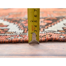 Load image into Gallery viewer, 4&#39;x6&#39;8&quot; Bombay Brown, Old Abrash Persian Baluch Village Design, Hand Knotted Evenly Worn, Distressed and Sheared Low, Cleaned, Sides and Ends Secured, 100% Wool Wide Runner Oriental Rug FWR515850