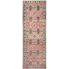 Load image into Gallery viewer, 3&#39;6&quot;x10&#39; Pastry Shell Brown, Old Geometric Persian Hamadan, Hand Knotted Sheared Low, Evenly Worn, Wool Hand Knotted, Sides and Ends Professionally Secured, Cleaned, Oriental Rug FWR515868