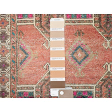 Load image into Gallery viewer, 3&#39;6&quot;x10&#39; Pastry Shell Brown, Old Geometric Persian Hamadan, Hand Knotted Sheared Low, Evenly Worn, Wool Hand Knotted, Sides and Ends Professionally Secured, Cleaned, Oriental Rug FWR515868
