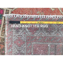 Load image into Gallery viewer, 3&#39;6&quot;x10&#39; Pastry Shell Brown, Old Geometric Persian Hamadan, Hand Knotted Sheared Low, Evenly Worn, Wool Hand Knotted, Sides and Ends Professionally Secured, Cleaned, Oriental Rug FWR515868