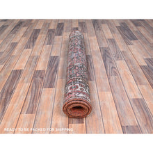 Load image into Gallery viewer, 3&#39;5&quot;x10&#39;4&quot; Monk&#39;s Broke Brown, Evenly Worn, Cropped Thin, Semi Antique Persian Hamadan Hand Knotted Distressed, Natural Wool, Cleaned, Sides And Ends Secured, Wide And Long Runner Good Condition Abrash Oriental Rug FWR515910
