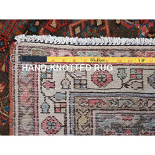 Load image into Gallery viewer, 3&#39;5&quot;x10&#39;4&quot; Monk&#39;s Broke Brown, Evenly Worn, Cropped Thin, Semi Antique Persian Hamadan Hand Knotted Distressed, Natural Wool, Cleaned, Sides and Ends Secured, Wide and Long Runner Good Condition Abrash Oriental Rug FWR515910