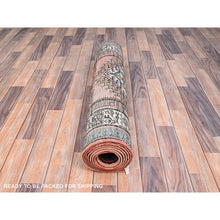 Load image into Gallery viewer, 3&#39;5&quot;x10&#39;2&quot; Pastry Shell Brown, Evenly Worn Sheared Low Distressed, Semi Antique North West Persian, Hand Knotted, Organic Wool, Sides and Ends Professionally Secured, Cleaned, Wide and Long Runner, Oriental Rug FWR515928