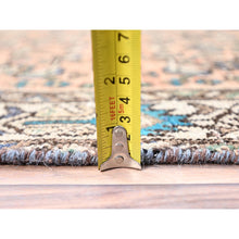 Load image into Gallery viewer, 3&#39;2&quot;x9&#39;3&quot; Maple Sugar Brown, Sides and Ends Professionally Secured, Cleaned, Distressed Look, Evenly Worn, Old Persian Hussainabad with Small Repetitive Pattern, Good Condition, Vibrant Wool Wide and Long Runner Hand Knotted Oriental Rug FWR515940