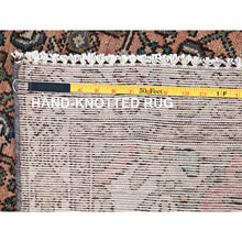 Load image into Gallery viewer, 3&#39;2&quot;x9&#39;3&quot; Maple Sugar Brown, Sides and Ends Professionally Secured, Cleaned, Distressed Look, Evenly Worn, Old Persian Hussainabad with Small Repetitive Pattern, Good Condition, Vibrant Wool Wide and Long Runner Hand Knotted Oriental Rug FWR515940