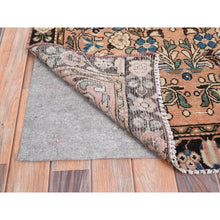 Load image into Gallery viewer, 3&#39;2&quot;x6&#39;7&quot; Tumbleweed Brown, Semi Antique Persian Lilahan, Cropped Thin, Distressed Look, Evenly Worn Hand Knotted, Pure Wool, Professionally Secured and Cleaned, Wide Runner Oriental Rug FWR516000