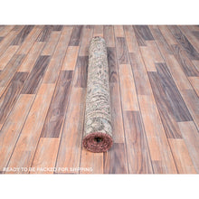 Load image into Gallery viewer, 3&#39;2&quot;x6&#39;7&quot; Tumbleweed Brown, Semi Antique Persian Lilahan, Cropped Thin, Distressed Look, Evenly Worn Hand Knotted, Pure Wool, Professionally Secured and Cleaned, Wide Runner Oriental Rug FWR516000