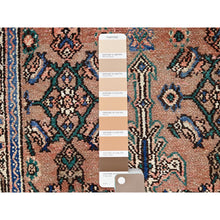 Load image into Gallery viewer, 3&#39;4&quot;x10&#39;1&quot; Porcini Brown, Old Persian 
Hussainabad Distressed 100% Wool Abrash Hand Knotted, Evenly Worn, Cleared, Sides And Ends Professionally Secured, Wide And Long Runner, Sheared Low And Cropped Thin Oriental Rug FWR516120