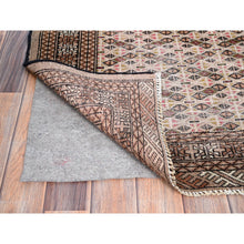 Load image into Gallery viewer, 4&#39;5&quot;x6&#39;3&quot; Desert Sand Orange, Vintage Persian Tourkaman With Repetitive All Over Design, Hand Knotted Abrash Distressed Evenly Worn Organic Wool, Cropped Thin Oriental Rug FWR516300