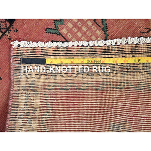 4'10"x5'10" Crepe Pink And Bisque Beige, Old Persian Hamadan, Excellent Condition And Sheared Low, Evenly Worn 100% Wool, Hand Knotted Distressed Look Sides And Ends Professionally Secured, Cleaned, Oriental Rug FWR516312