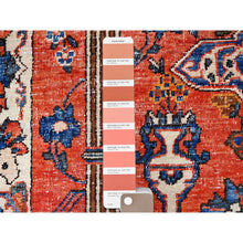 Load image into Gallery viewer, 4&#39;x5&#39;10&quot; Bullseye Red, Evenly Worn, Old Persian Bakhtiari With Vase And Earn Design, Professionally Cleaned And Sides And Ends Secured, Soft Wool Sheared Low, Excellent Condition Oriental Cropped Thin Rug FWR516324