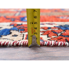 Load image into Gallery viewer, 4&#39;x5&#39;10&quot; Bullseye Red, Evenly Worn, Old Persian Bakhtiari With Vase And Earn Design, Professionally Cleaned And Sides And Ends Secured, Soft Wool Sheared Low, Excellent Condition Oriental Cropped Thin Rug FWR516324