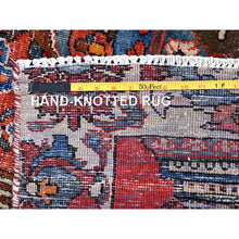 Load image into Gallery viewer, 4&#39;x5&#39;10&quot; Bullseye Red, Evenly Worn, Old Persian Bakhtiari With Vase And Earn Design, Professionally Cleaned And Sides And Ends Secured, Soft Wool Sheared Low, Excellent Condition Oriental Cropped Thin Rug FWR516324