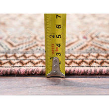 Load image into Gallery viewer, 4&#39;4&quot;x6&#39;1&quot; Spanish Villa Pink, Sheared Low and Distressed With Small Repetitive Design, Pure Wool Hand Knotted Worn Vintage Persian Tourkaman, Great Condition, Cleaned, Oriental Rug FWR516342
