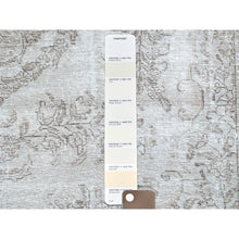 Load image into Gallery viewer, 6&#39;3&quot;x9&#39;6&quot; Cloud Gray, Sides And Ends Professionally Secured And Cleaned, Great Condition Hand Knotted White Wash Semi Antique Persian Tabriz, Evenly Worn Hand Knotted Extra Soft Wool, Sheared Low, Cropped Thin, Oriental Rug FWR516588