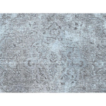 Load image into Gallery viewer, 6&#39;3&quot;x9&#39;6&quot; Cloud Gray, Sides And Ends Professionally Secured And Cleaned, Great Condition Hand Knotted White Wash Semi Antique Persian Tabriz, Evenly Worn Hand Knotted Extra Soft Wool, Sheared Low, Cropped Thin, Oriental Rug FWR516588