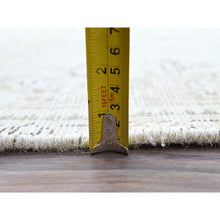 Load image into Gallery viewer, 7&#39;8&quot;x10&#39;4&quot; Silos White, Evenly Worn Natural Wool, Semi Antique Persian White Wash Tabriz With Touches Of Blue, Sides And Ends Professionally Secured And Cleaned, Sheared Low, Oriental Excellent Condition Rug FWR516630