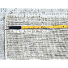 Load image into Gallery viewer, 7&#39;8&quot;x10&#39;4&quot; Silos White, Evenly Worn Natural Wool, Semi Antique Persian White Wash Tabriz With Touches Of Blue, Sides And Ends Professionally Secured And Cleaned, Sheared Low, Oriental Excellent Condition Rug FWR516630