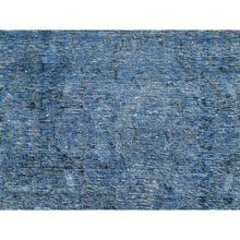 Load image into Gallery viewer, 8&#39;1&quot;x11&#39;2&quot; Gibraltar Sea Blue, Cropped Thin Overdyed Vintage Persian Tabriz, Even Wear, Sides and Ends Professionally Secured, Cleaned, Sheared Low, Hand Knotted Good Condition 100% Wool Oriental Rug FWR516648