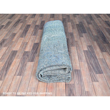 Load image into Gallery viewer, 8&#39;1&quot;x11&#39;2&quot; Gibraltar Sea Blue, Cropped Thin Overdyed Vintage Persian Tabriz, Even Wear, Sides and Ends Professionally Secured, Cleaned, Sheared Low, Hand Knotted Good Condition 100% Wool Oriental Rug FWR516648