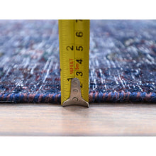 Load image into Gallery viewer, 6&#39;5&quot;x10&#39;3&quot; Peacoat Blue And Charcoal Black, Overdyed, Semi Antique Tabriz, Pure Wool Sheared Low, Worn And Distressed, Professional Cleaner, Tone On Tone, Hand Knotted, Excellent Condition Oriental Rug FWR516660