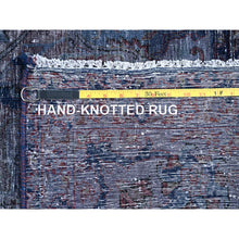 Load image into Gallery viewer, 6&#39;5&quot;x10&#39;3&quot; Peacoat Blue And Charcoal Black, Overdyed, Semi Antique Tabriz, Pure Wool Sheared Low, Worn And Distressed, Professional Cleaner, Tone On Tone, Hand Knotted, Excellent Condition Oriental Rug FWR516660