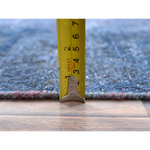 Load image into Gallery viewer, 8&#39;3&quot;x10&#39;9&quot; Nightshadow Blue, Overdyed, Vintage Persian Kerman, Extra Soft Wool, Worn And Distressed, Tone On Tone, Shaved Down, Hand Knotted, Cleaned With Sides And Edges Professionally Secured Oriental Rug FWR516672