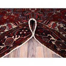Load image into Gallery viewer, 7&#39;1&quot;x10&#39;4&quot; Capsicum Red, Vintage Persian Heriz, Sides And Ends Professionally Secured, Cleaned, Extra Soft Wool, Hand Knotted, Oriental Rustic Feel Rug FWR516744