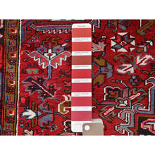 Load image into Gallery viewer, 7&#39;1&quot;x10&#39;4&quot; Capsicum Red, Vintage Persian Heriz, Sides And Ends Professionally Secured, Cleaned, Extra Soft Wool, Hand Knotted, Oriental Rustic Feel Rug FWR516744